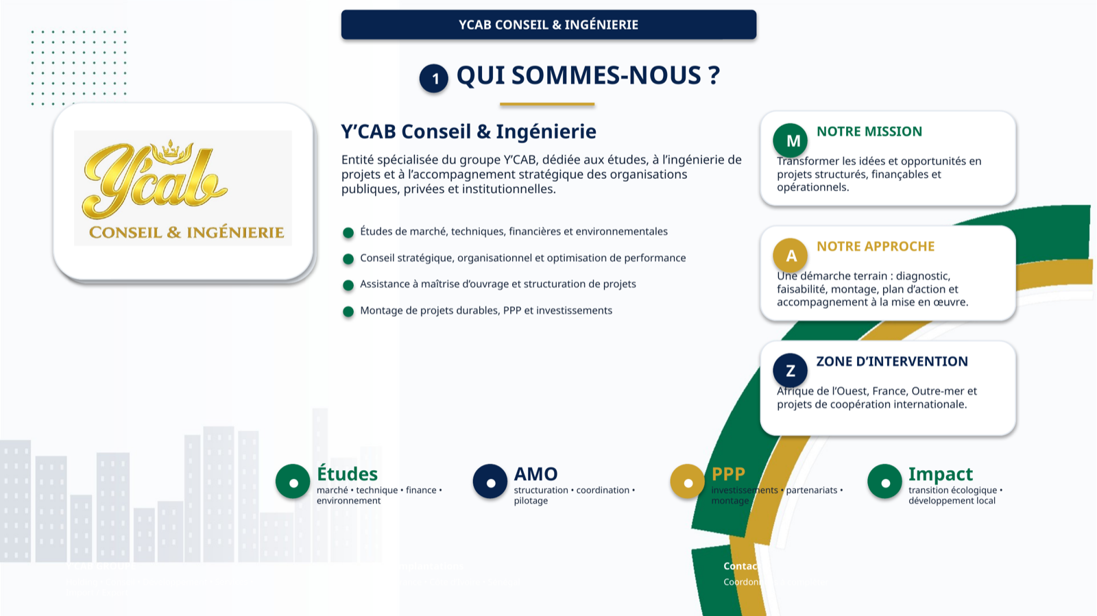 Présentation Y'CAB Conseil & Ingénierie · page 1